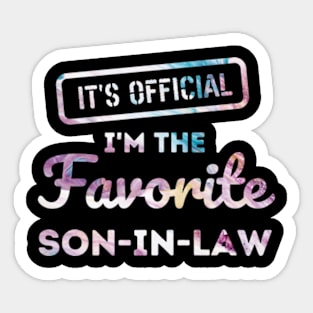 It's Official I'm the Favorite Son In Law Sticker